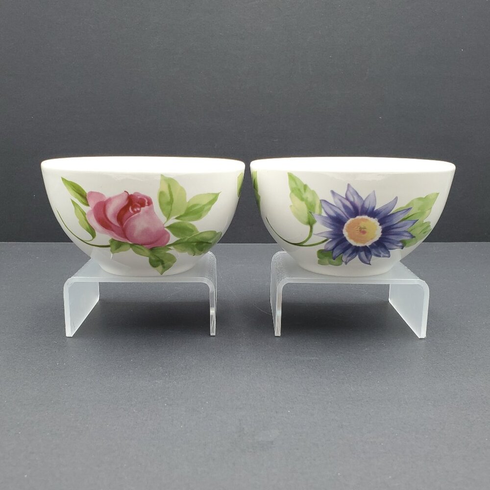 Pfaltzgraff Emma Dessert Bowls Colorful Floral Fruit Sauce Dip Bowls